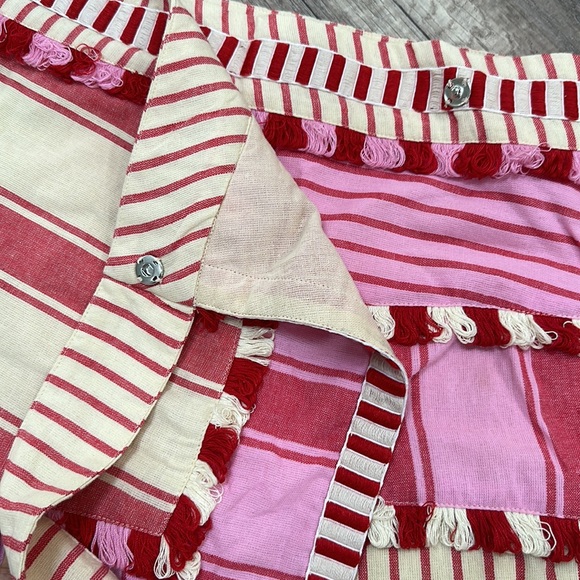Dodo Bar or tasseled striped cotton skirt Size M beautiful detail asymmetrical - Picture 10 of 16